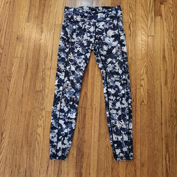 Lululemon Womens Speed Up Compression Leggings Size 8 Floral - Picture 1 of 7